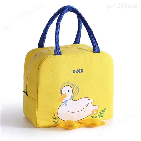保温饭盒袋小黄鸭便当袋儿童午餐学生便当包铝箔保温餐包