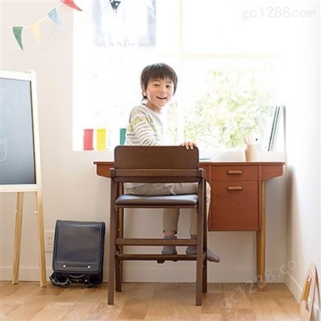 日本YAMATOYA儿童学习椅实木座椅家用宝宝餐椅可升降多功能写字椅