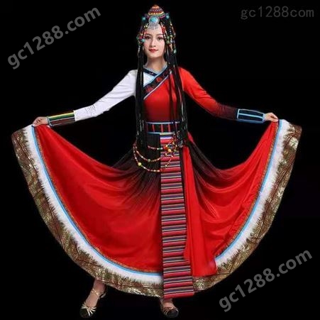 2021新款藏族舞蹈表演出服装女少数民族服饰成人蒙古族大摆中国风