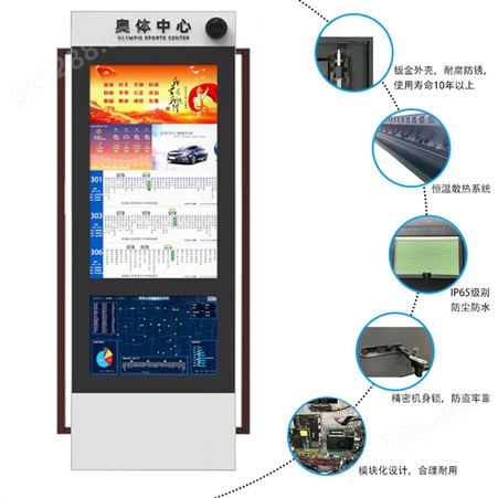 49/55寸LCD电子站牌高清高亮语音报站系统公交候车亭厂家