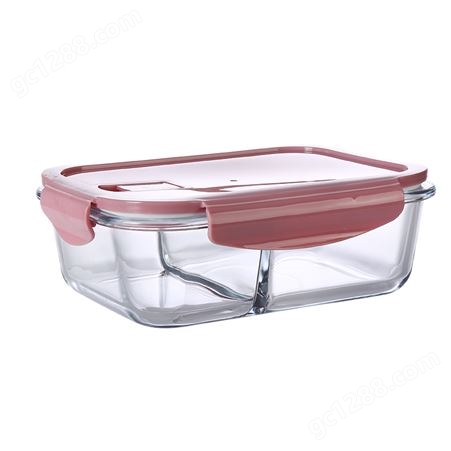 玻璃碗保鲜盒耐热微波炉餐盒透明玻璃饭盒密封便当冰箱收纳 盒带盖