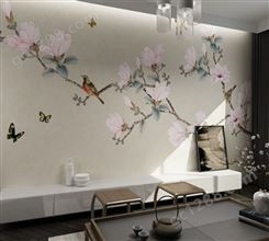 专业画室 3D墙绘花卉 色彩鲜艳 不易掉色 易清理墙绘