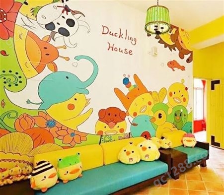 厂家供应 龙猫壁画  幼儿园游乐场  墙体彩绘 卡通绘画