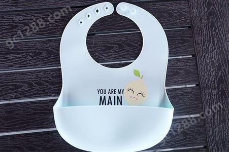 食品级加厚硅胶儿童围兜立体订制印刷婴儿口水兜防水宝宝饭兜