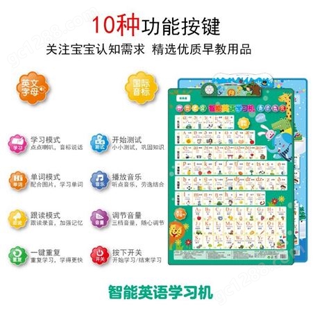 汉语拼音有声挂图 儿童拼读训练声母韵母字母表 英标发声挂图 厂家批发
