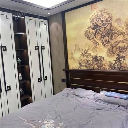 中式经典全屋定制 开放式衣柜组合 舒适家具定做 银华木器