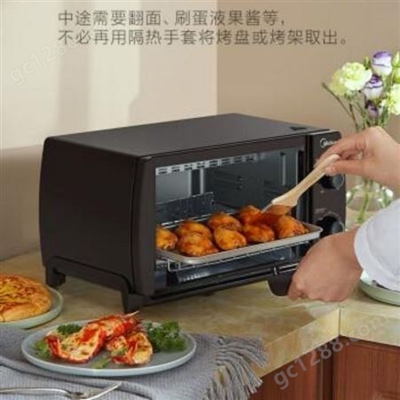 美的（Midea）PT1012 电烤箱 家用多功能小烤箱10L