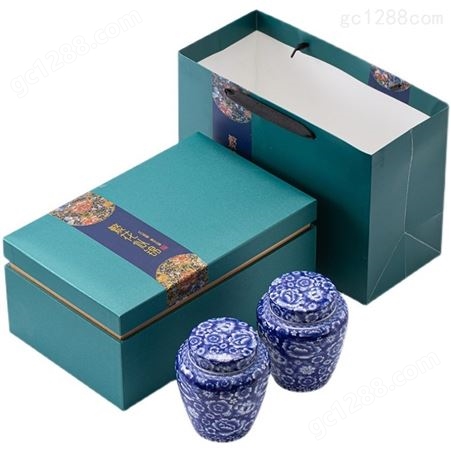 陶瓷茶叶罐礼盒绿茶白茶密封罐半斤装包装盒龙井茶茶叶礼盒装空盒
