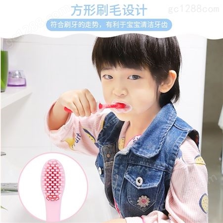 可贴牌儿童训练牙刷 婴幼儿柔软护齿硅胶牙刷 宝宝训练软毛乳牙刷
