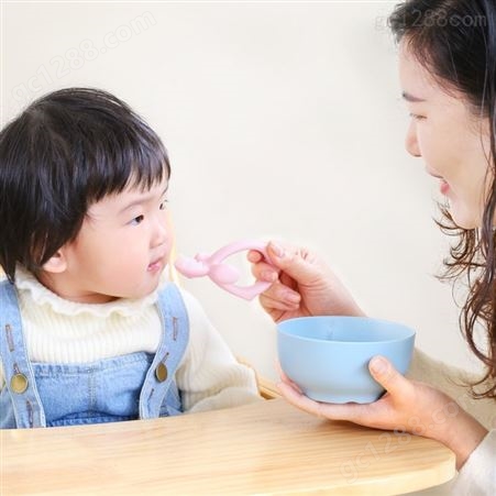 科安硅胶勺 立体嫩芽状婴儿牙胶勺子 宝宝辅食训练勺硅胶勺